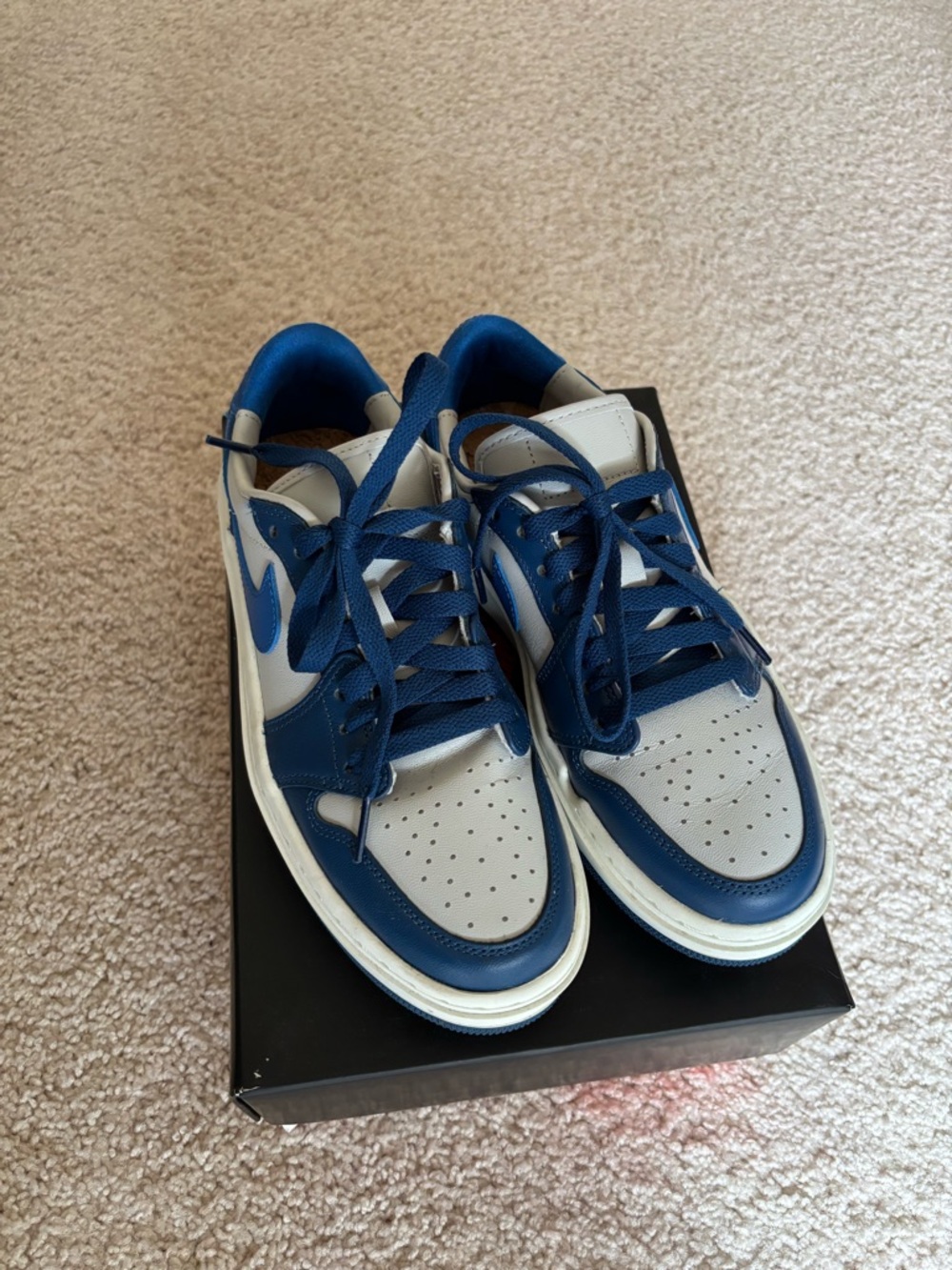Nike Women Air Jordan 1 Elevate Low-Top Georgetown leather Sneakers 7 with box